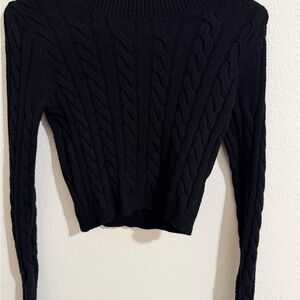 Black Cable Knit Sweater